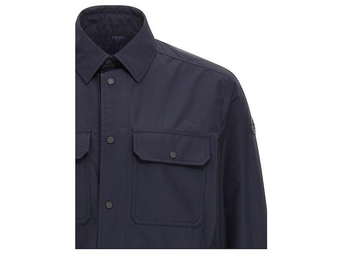 Moncler Camisa com patch de couro Azul - vista 6
