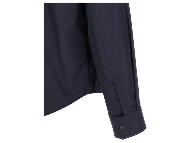 Moncler Camisa com patch de couro Azul - vista 7
