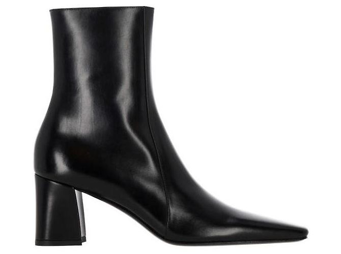 Saint Laurent Botas de cuero liso Negro - vista 4