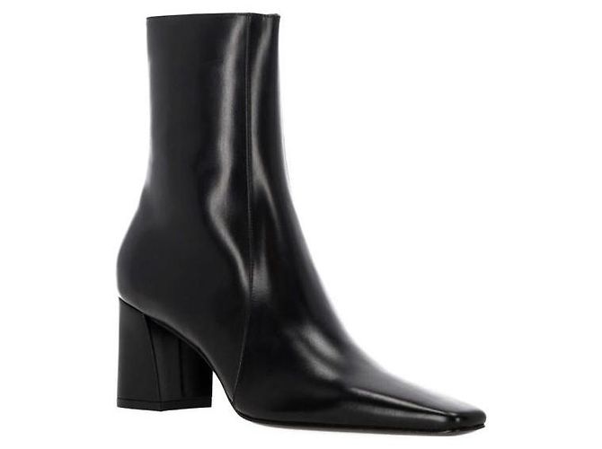 Saint Laurent Botas de cuero liso Negro - vista 5
