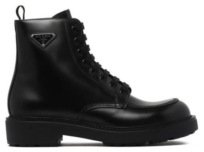 Prada Gepolsterte Lederstiefel - Ansicht 4