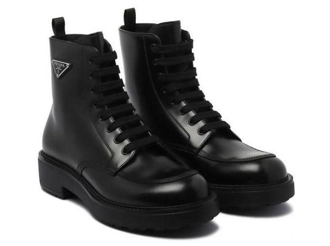 Prada Gepolsterte Lederstiefel - Ansicht 5
