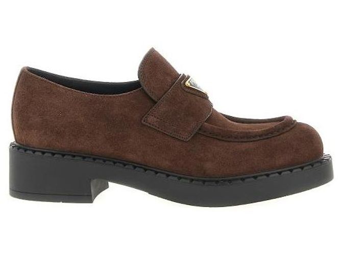 Prada Mocassini in suede cioccolato Marrone - vista 4