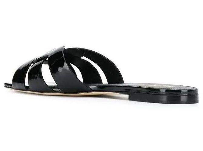 Saint Laurent Mule Piatto Tribute in Pelle Lucida - vista 6