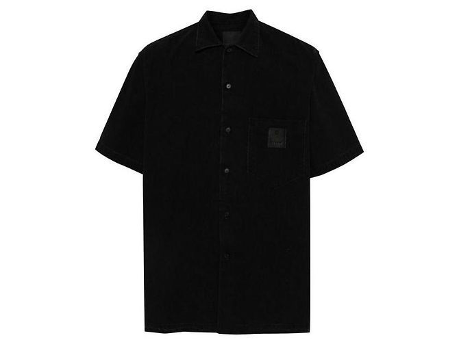 Givenchy Camisa de algodão com logo em patch e mangas curtas Preto - vista 4