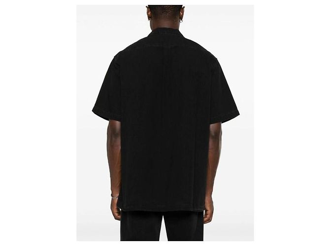 Givenchy Camisa de algodão com logo em patch e mangas curtas Preto - vista 5