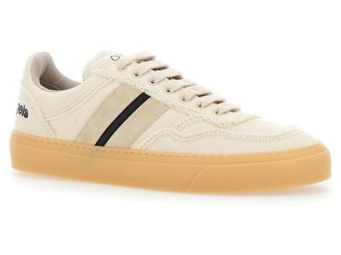 Moncler Sneakers in Suede Canvas Marrone - vista 5