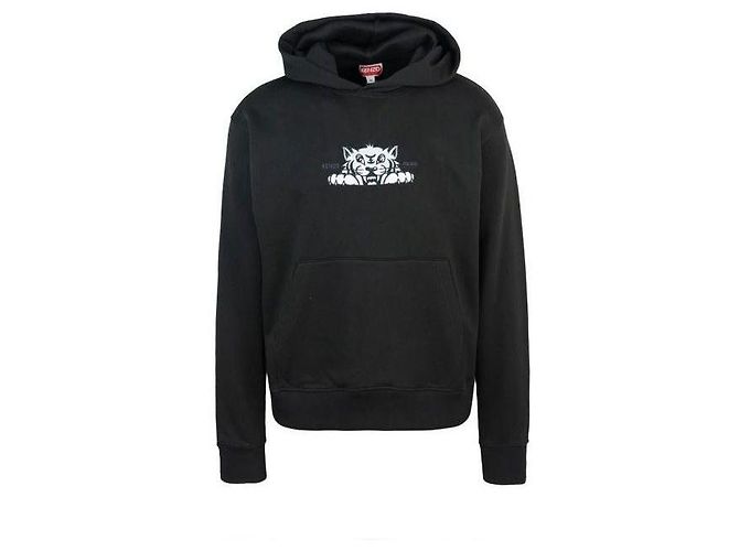 Kenzo Bestickter Baumwoll-Hoodie Happy Tiger Schwarz - Ansicht 4