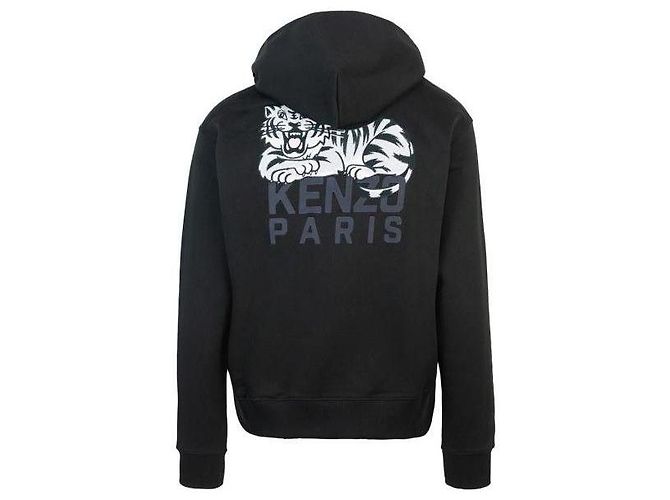 Kenzo Bestickter Baumwoll-Hoodie Happy Tiger Schwarz - Ansicht 5