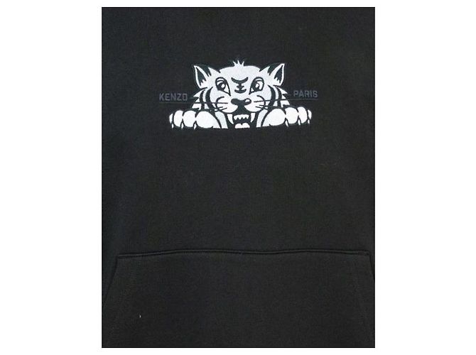 Kenzo Bestickter Baumwoll-Hoodie Happy Tiger Schwarz - Ansicht 6