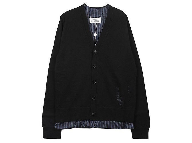 Maison Martin Margiela Herren V-Ausschnitt Cardigan Schwarz - Ansicht 3