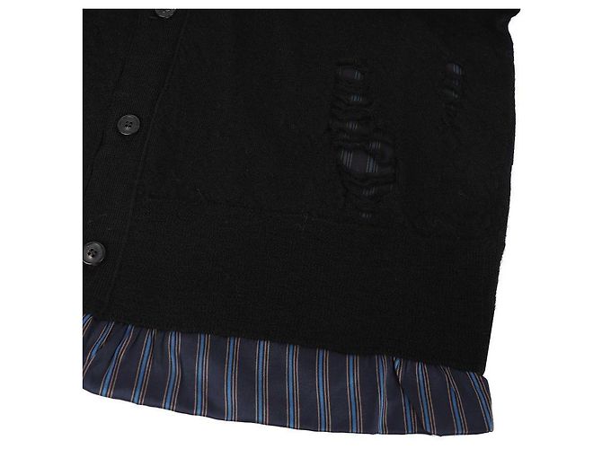 Maison Martin Margiela Herren V-Ausschnitt Cardigan Schwarz - Ansicht 8