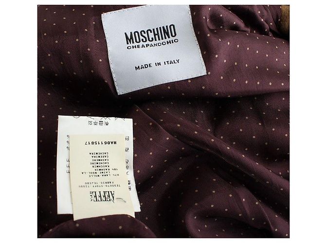 Moschino Camel Wool Blend Coat Brown - view 3