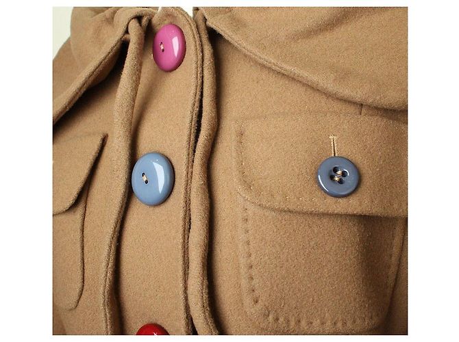 Moschino Camel Wool Blend Coat Brown - view 4