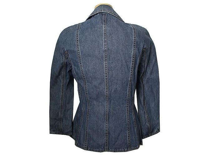 Dior Boutique Denim Silk Appliqué Jacket Blue - view 2