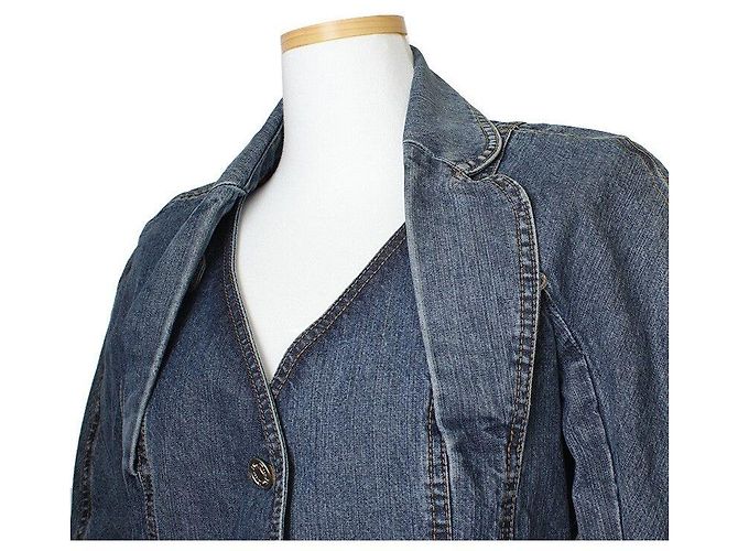 Dior Boutique Denim Silk Appliqué Jacket Blue - view 5