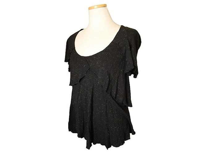 Isabel Marant Schwarzes Glitzer-Rüschenshirt - Ansicht 2
