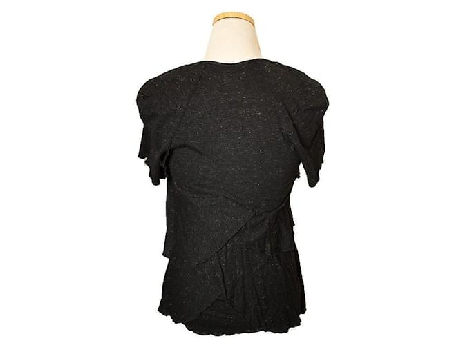 Isabel Marant Schwarzes Glitzer-Rüschenshirt - Ansicht 3