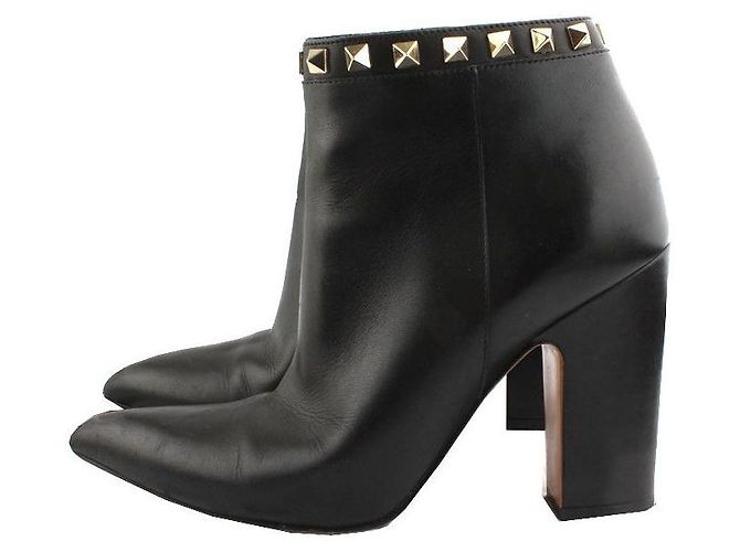 Valentino Botines Rockstud en oro negro - vista 3