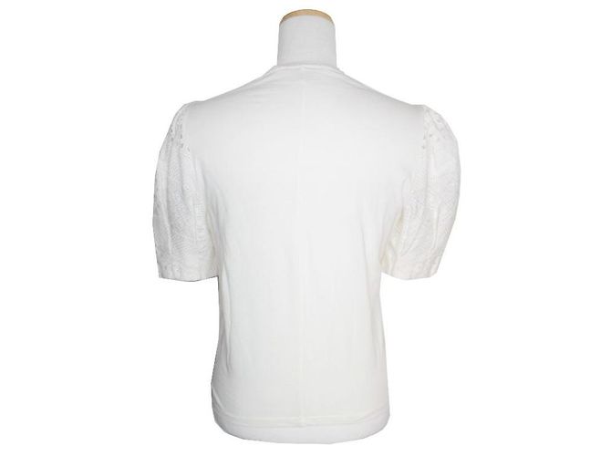 Alice + Olivia Ivory Eyelet Ärmel Top von Alice und Olivia Weiß - Ansicht 2
