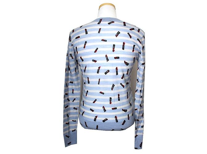 Leichtes blau gestreiftes Strickoberteil von Sonia Rykiel - Ansicht 2