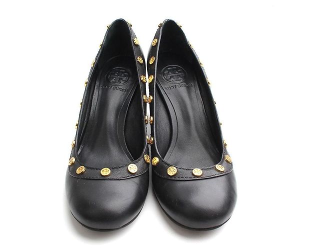 Pompes Logo Or Tory Burch Noir - vue 2