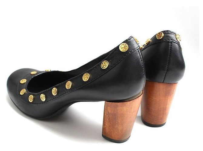 Pompes Logo Or Tory Burch Noir - vue 4