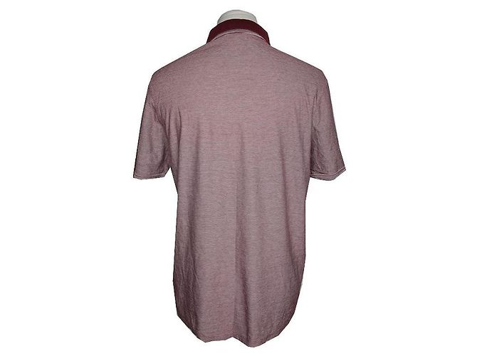 Burberry Camicia Piquet a Righe Bordeaux da Uomo Rosso - vista 2