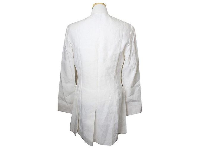 Kenzo Chaqueta de lino blanco bordada Jungle Line - vista 2