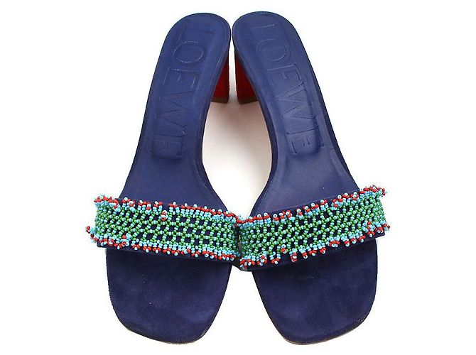 Loewe Mules mit Perlenverzierung Blau - Ansicht 2