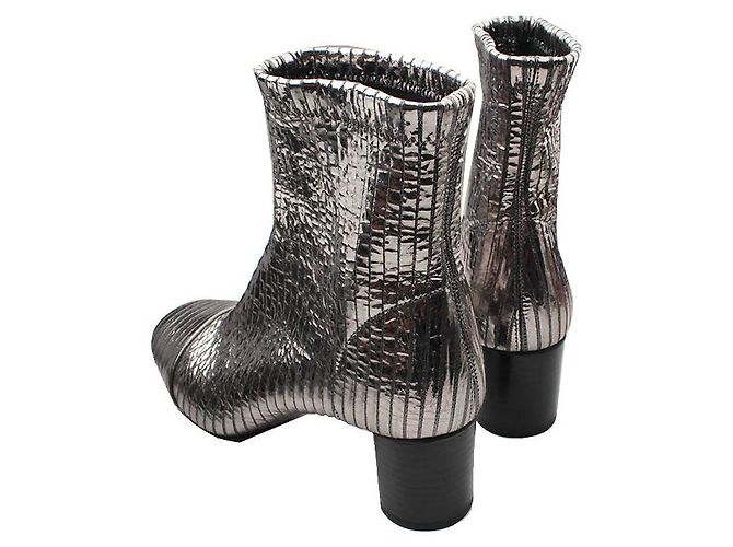 Silberne gerippte Ankle Boots von Isabel Marant - Ansicht 4