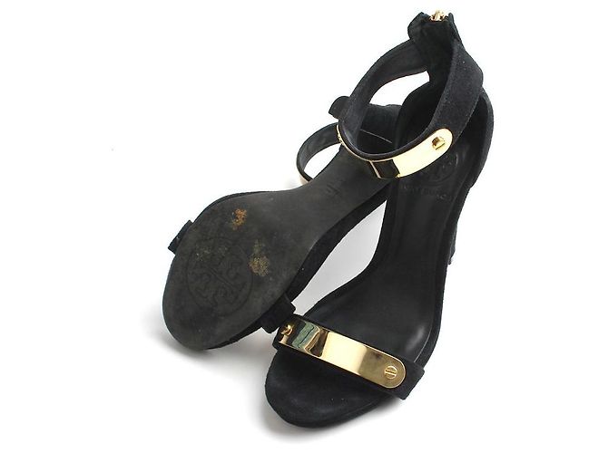 Tory Burch Scarpe T-Strap in metallo nero - vista 3