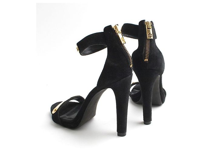 Tory Burch Scarpe T-Strap in metallo nero - vista 4