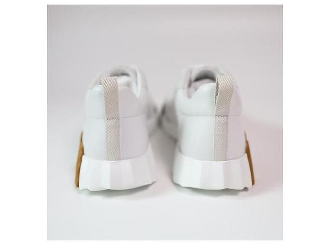 Hermès Sneakers Bouncing in Pelle Bianca Bianco - vista 6