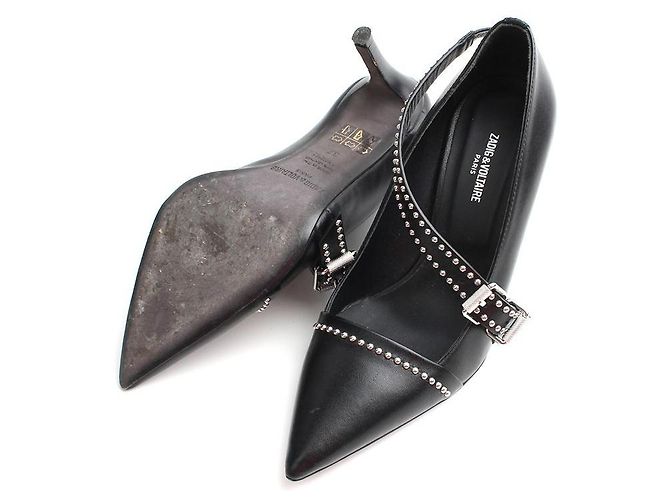 Zadig & Voltaire Scarpe nere con cinturini borchiati Zadig Voltaire Nero - vista 3