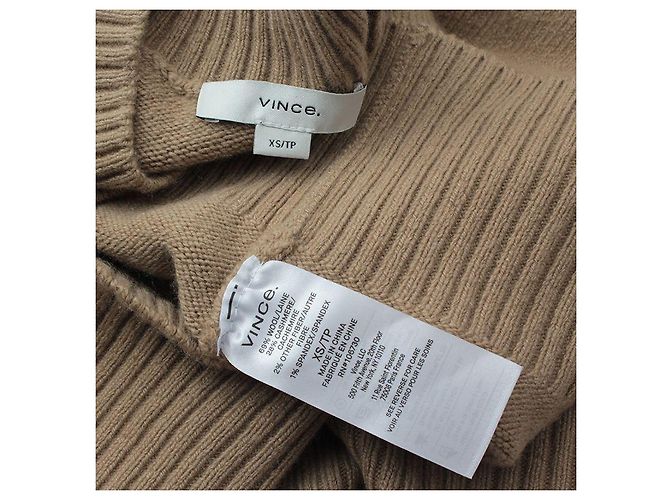 Vince Beige Woll-Kaschmir-Strickoberteil Braun - Ansicht 3