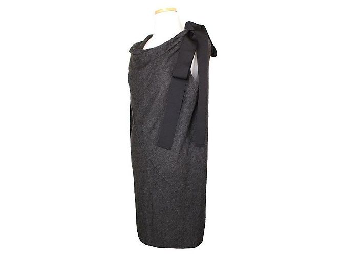 Dolce & Gabbana Vestido de mezcla de alpaca gris Castaño - vista 2