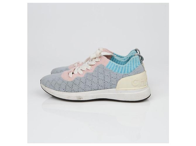 Chanel Strick-Sneaker mit CC-Logo Mehrfarben - Ansicht 3