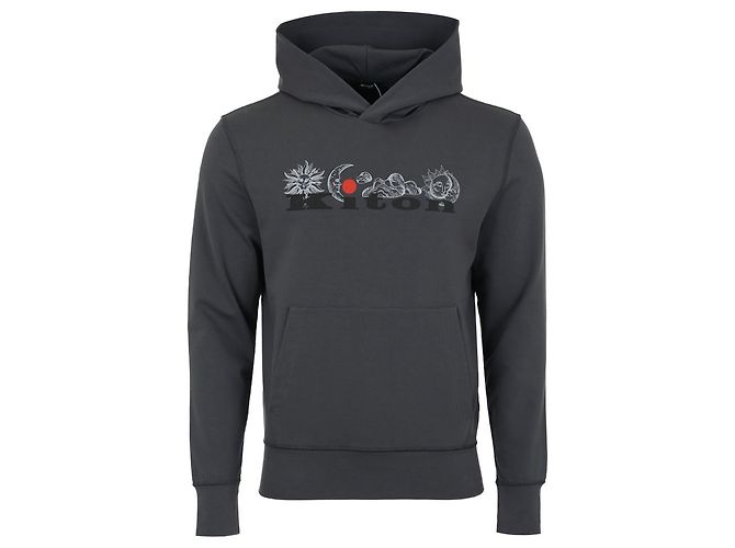 Kiton Logo Planet Print Hoodie Braun - Ansicht 2