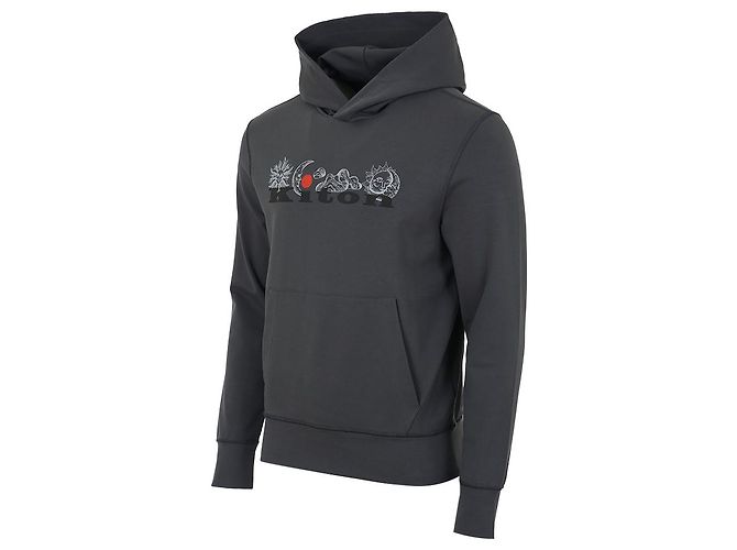 Kiton Logo Planet Print Hoodie Braun - Ansicht 3