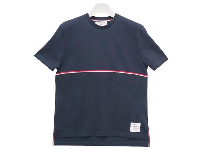 Thom Browne Camiseta de manga corta Three-Stripes Azul Marino - vista 13
