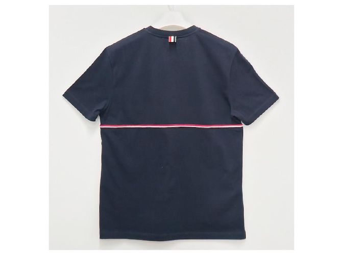 Thom Browne Camiseta de manga corta Three-Stripes Azul Marino - vista 14