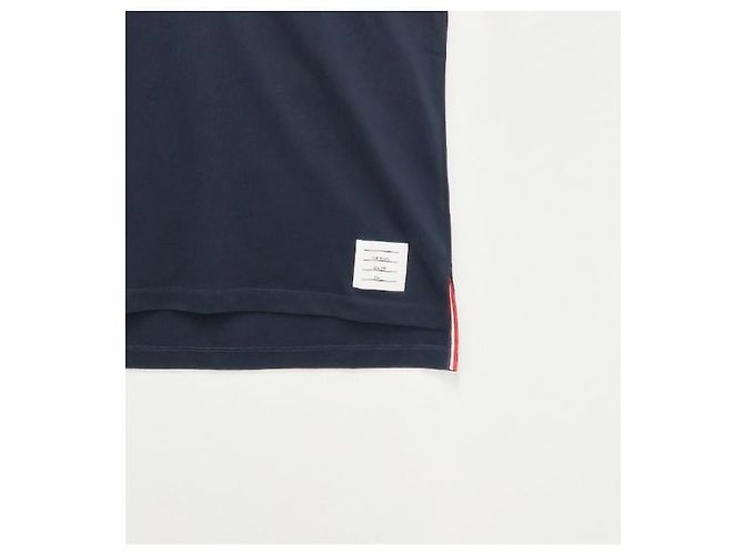 Thom Browne Camiseta de manga corta Three-Stripes Azul Marino - vista 17