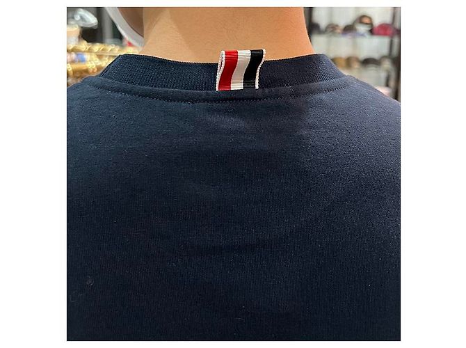 Thom Browne Camiseta de manga corta Three-Stripes Azul Marino - vista 25