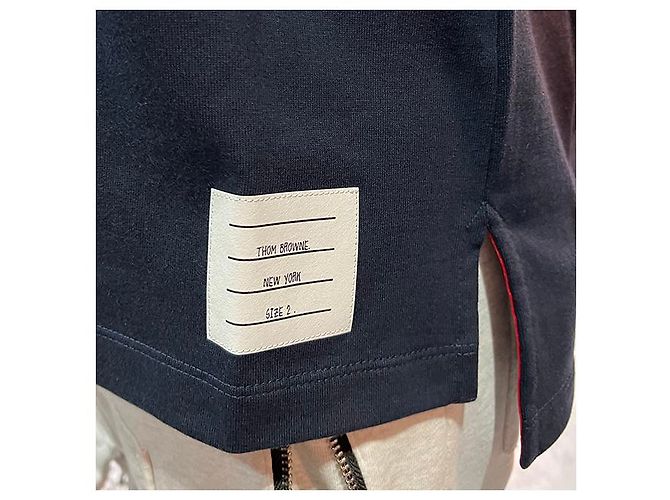 Thom Browne Camiseta de manga corta Three-Stripes Azul Marino - vista 26