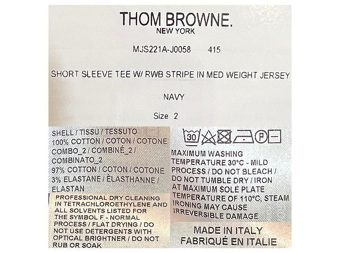 Thom Browne Camiseta de manga corta Three-Stripes Azul Marino - vista 27