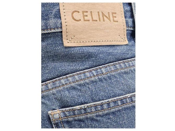 Céline Jeans bootcut in cotone lavato Blu - vista 6