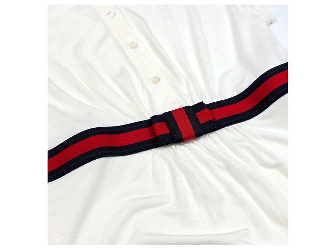 Gucci Damen T-Shirt mit kurzen Ärmeln und Webband Weiß - Ansicht 3