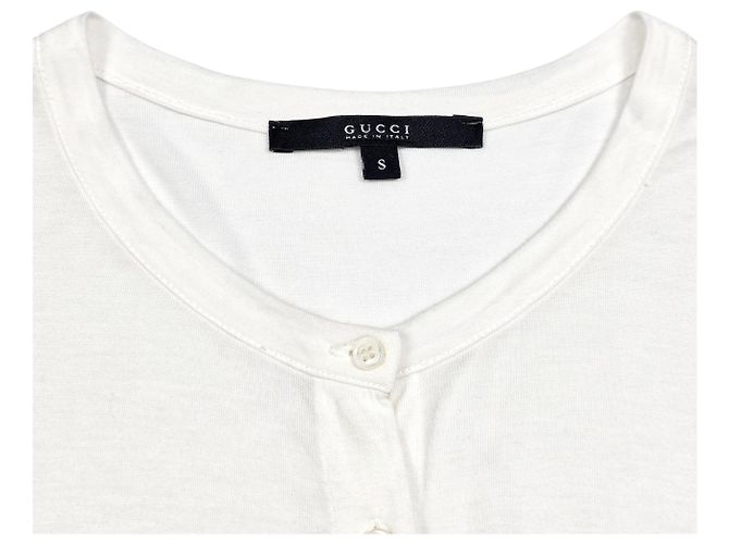 Gucci Damen T-Shirt mit kurzen Ärmeln und Webband Weiß - Ansicht 4
