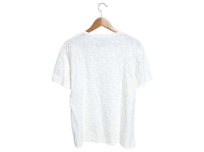 Dior Oblique Kurzarm-T-Shirt aus Frottee Weiß - Ansicht 2